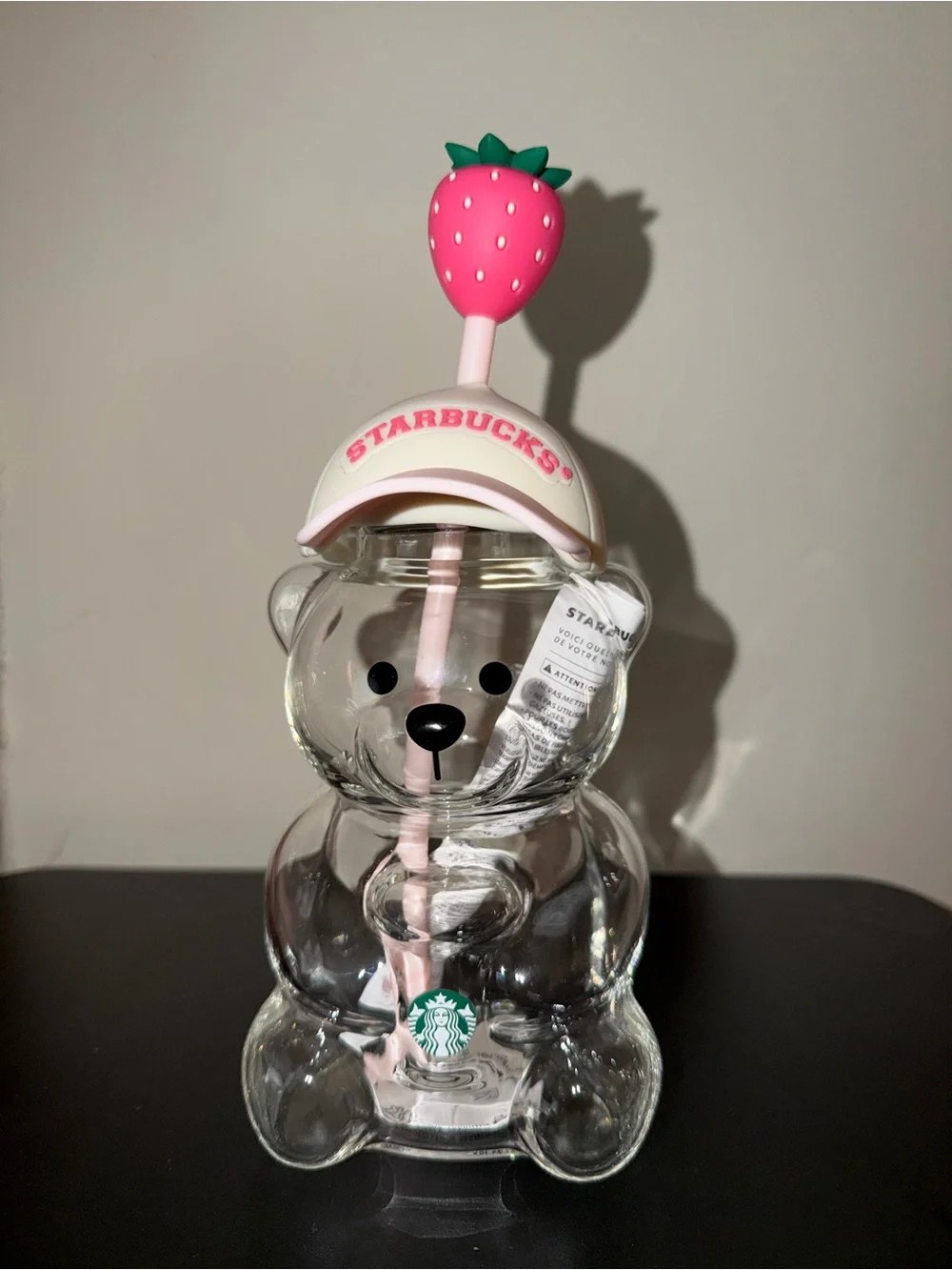 Starbucks Pink Bearista Bear Glass Cup